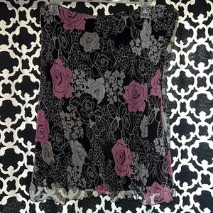 vintage knee length floral skirt